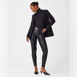 Spanx Faux Leather Moto Leggings NWOT
